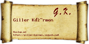 Giller Kármen névjegykártya